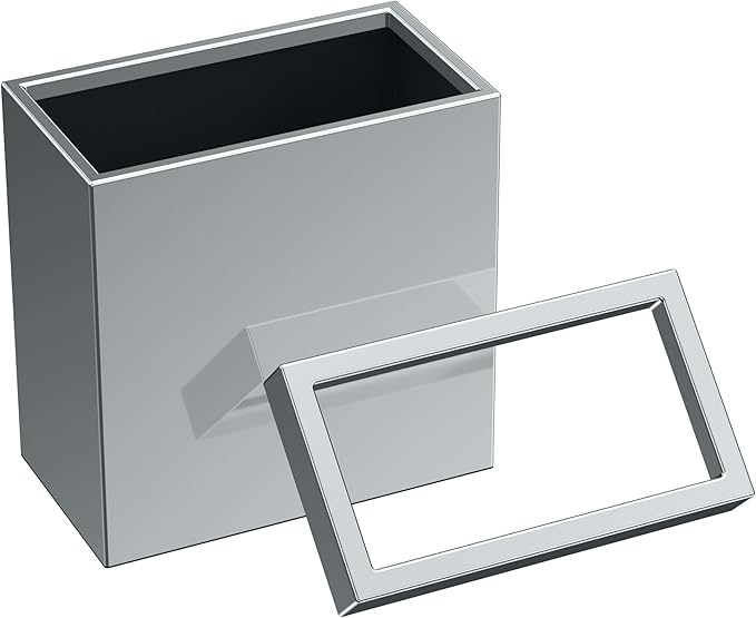 Gatco Modern Rectangle Wastebasket, Chrome - Image 2