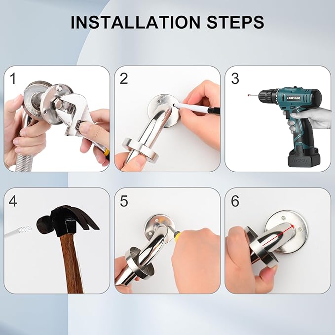 supregear Bathroom Grab Bar Rail, 304 Stainless Steel Non-Slip Bathroom Handle - Image 3