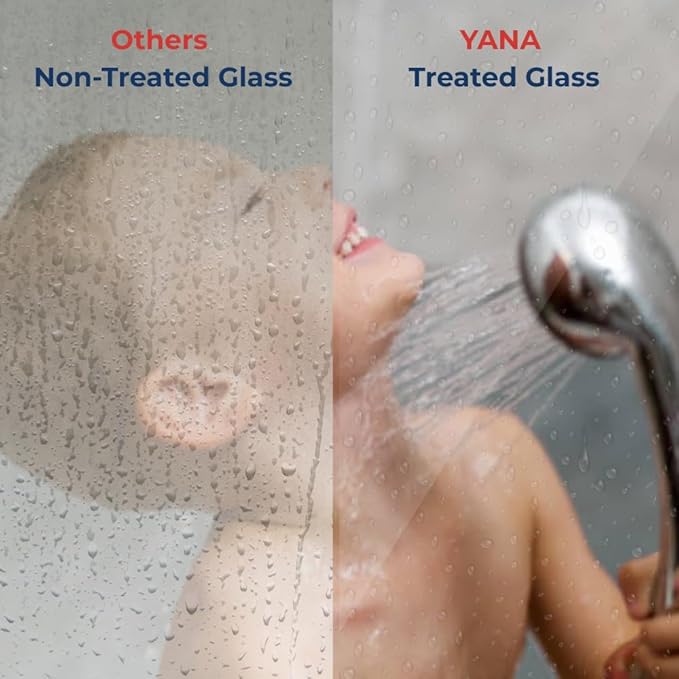 Yana Frameless Shower Door Screen, Fixed Shower Door Panels 3/8" Thick Tempered - Image 3