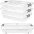 4 PCS*37 Qt Wheeled Latching Under Bed Storage, Stackable Bin by Unknown