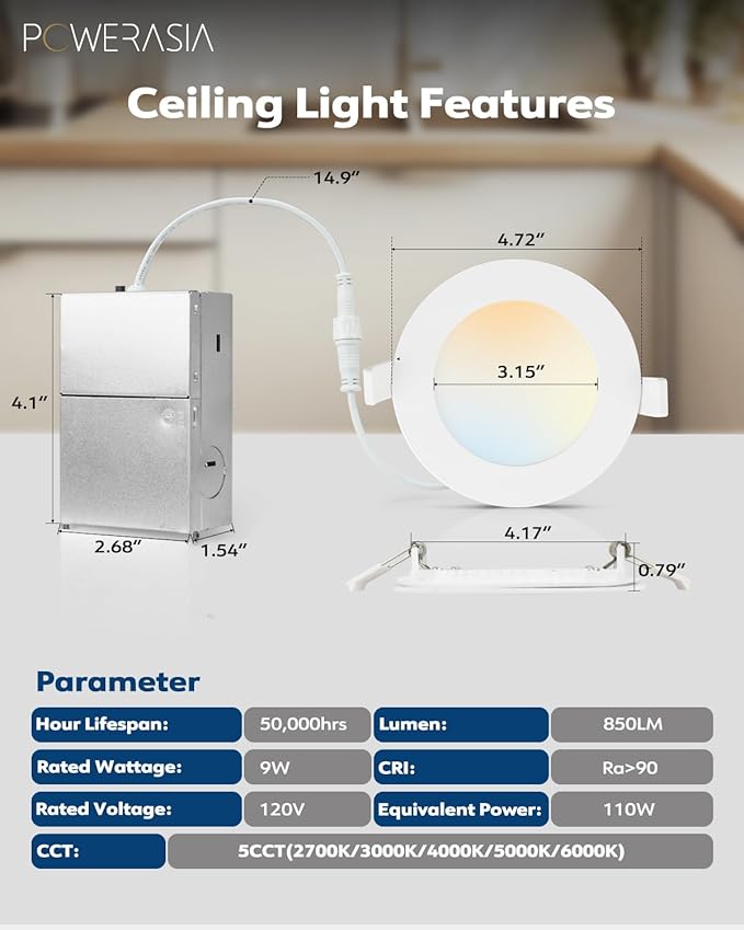 POWERASIA 24 Pack Recessed Lighting 4 Inch - Image 2