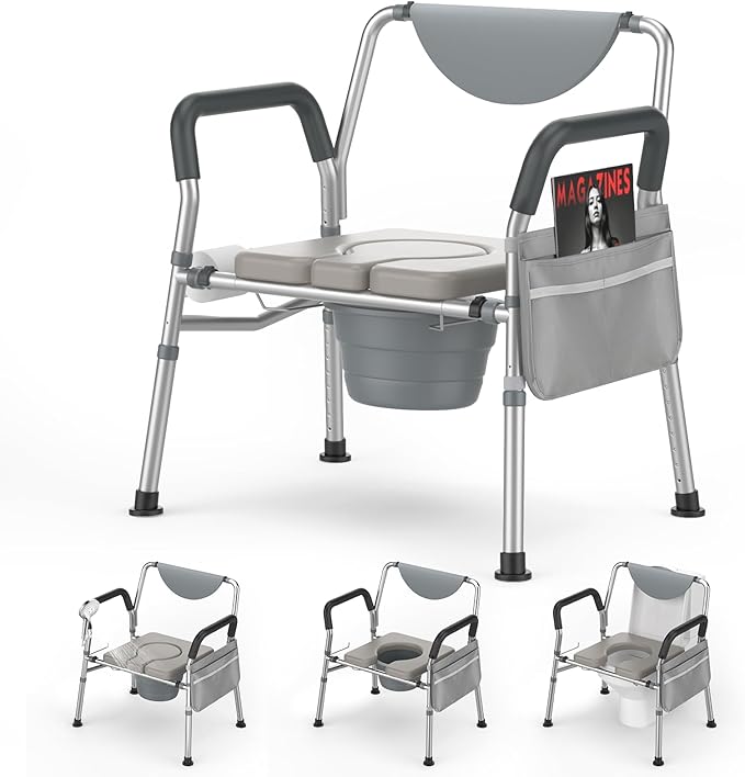 Heavy Duty Bariatric Commode, 4-in-1 Portable Bedside Commode or Over-Toilet - Image 8
