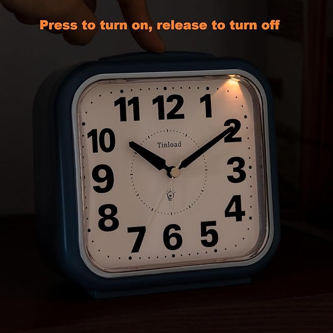 5.5" Large No Ticking Analog Alarm Clock, Silent Readable - Image 5