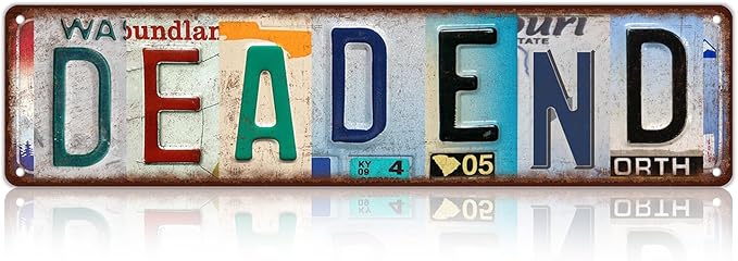 Vintage Dead End Wall Decor Street Signs Home Bar Coffee Metal Tin Signs 16 x 4 by Unknown