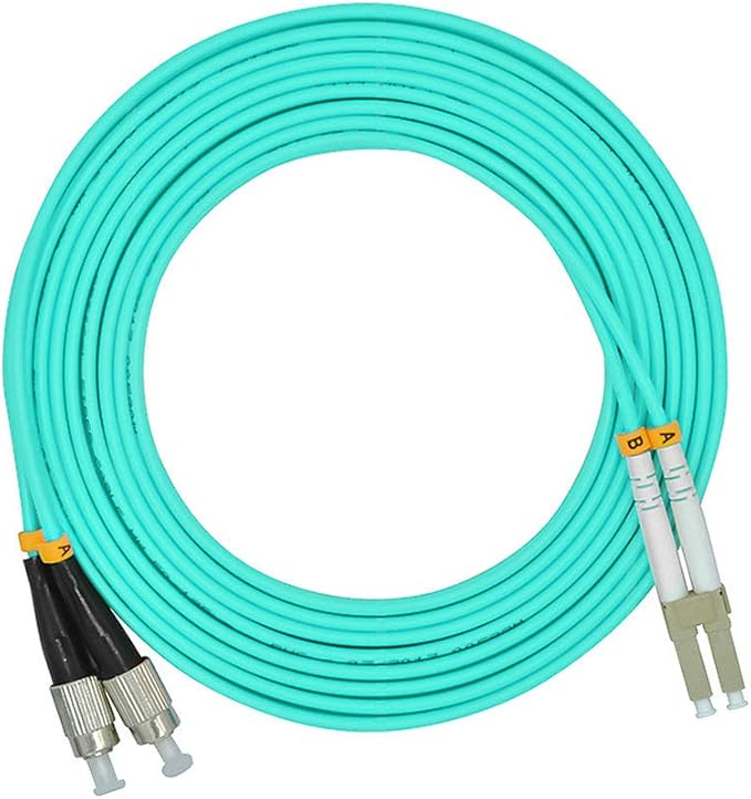 Jeirdus 10 Meters 33ft LC to FC Duplex 50/125 10G OM3 Multi-Mode Fiber Optic by Jeirdus