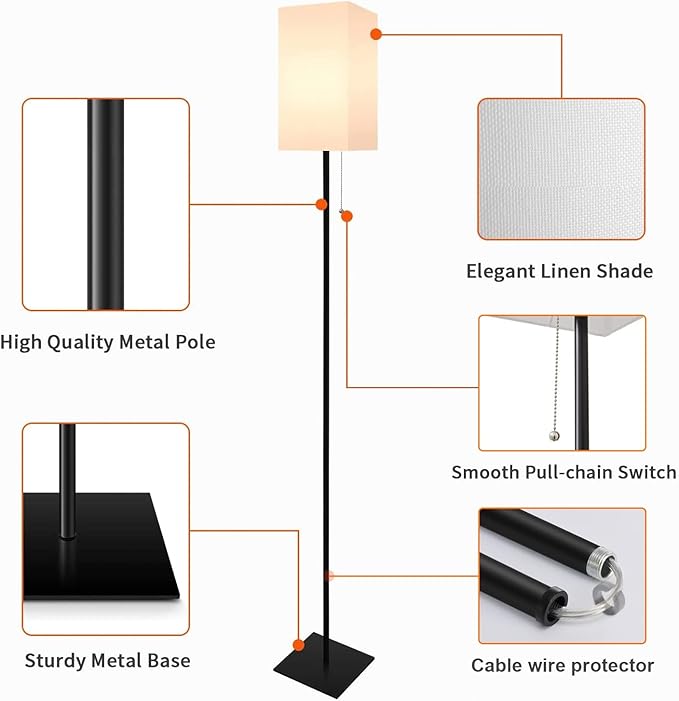 Floor Lamp for Living Room, Modern Standing Lamp for Bedroom - Image 5
