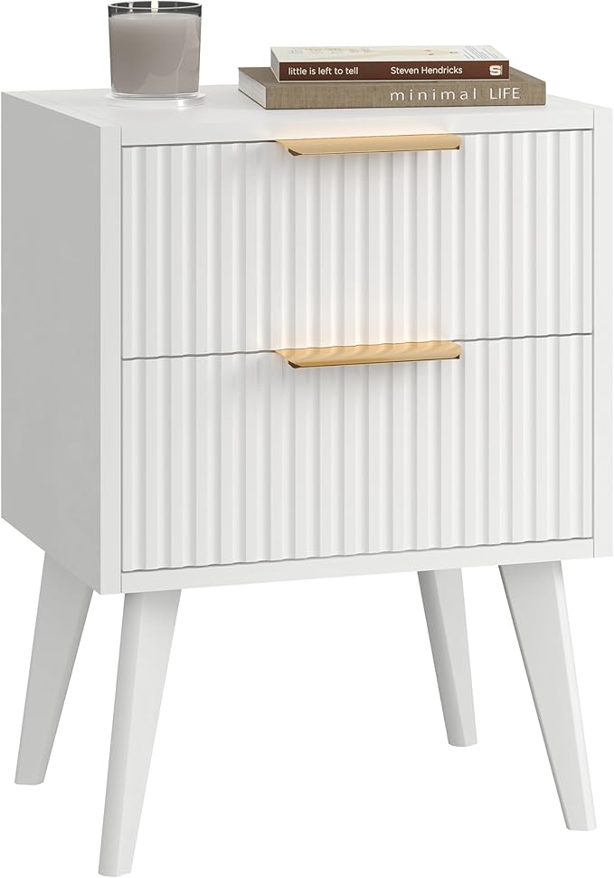 YAUKOMEL Fluted Nightstand by YAUKOMEL