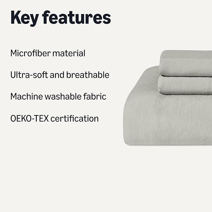 Amazon Basics Brushed Microfiber Comforter Set, Extra Soft - Image 2