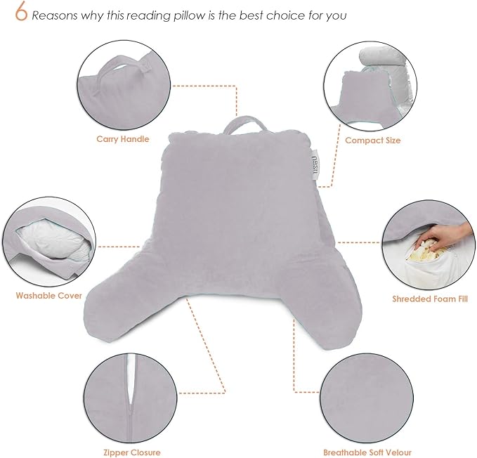 Nestl Reading Pillow with Shredded Memory Foam, Designed - Image 9