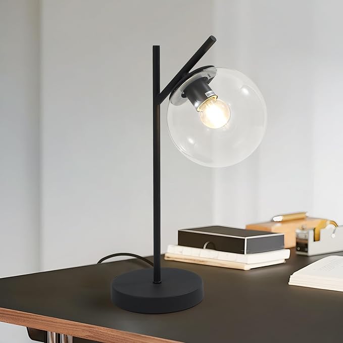 Mid Century Table Lamp Vintage Bedroom Desk Lamp Black Nightstand Lamp - Image 5