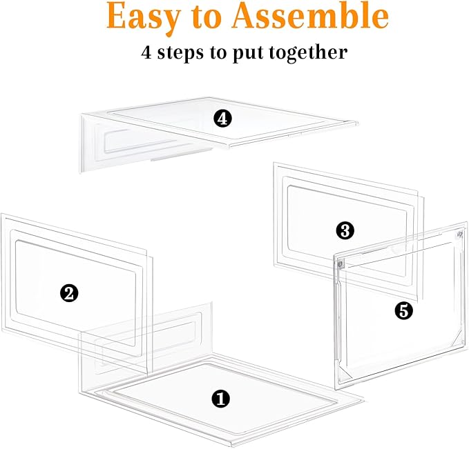 8 Pack Shoes Box Sneaker Display Case Size 13 Plastic Shoe Organizer - Image 6