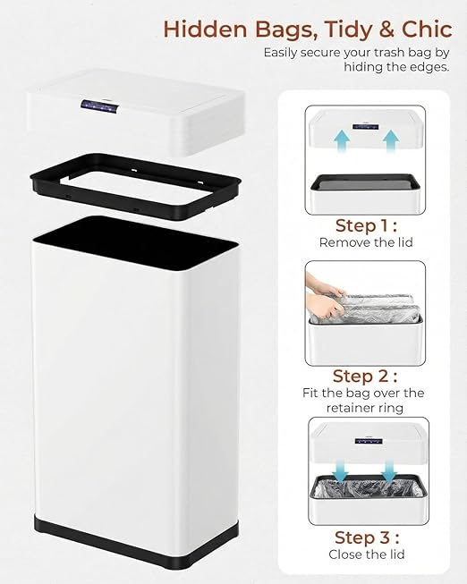 TLSUNNY 21.1 Gallon Motion Sensor Trash Can, Touchless Automatic Garbage Can - Image 6