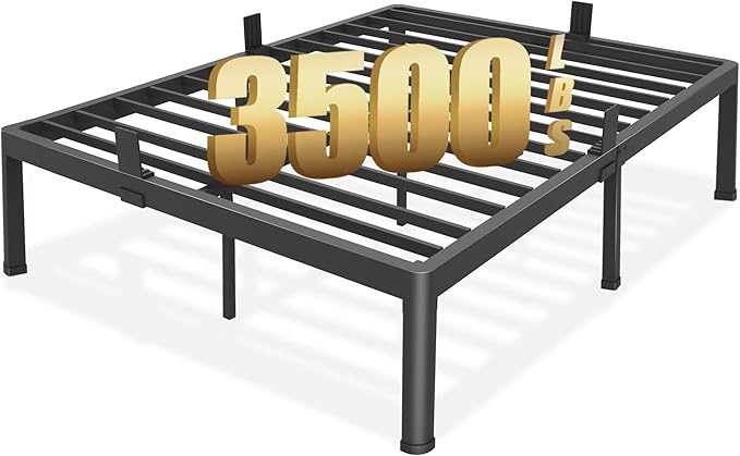 FUIOBYVV King Bed Frame with Round Corner Edge Legs 18 inch High 3500 lbs Heavy by FUIOBYVV