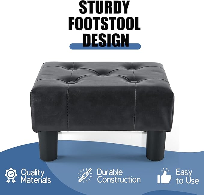 BRIAN & DANY Small Foot Stool, Leather Foot Stools - Image 4