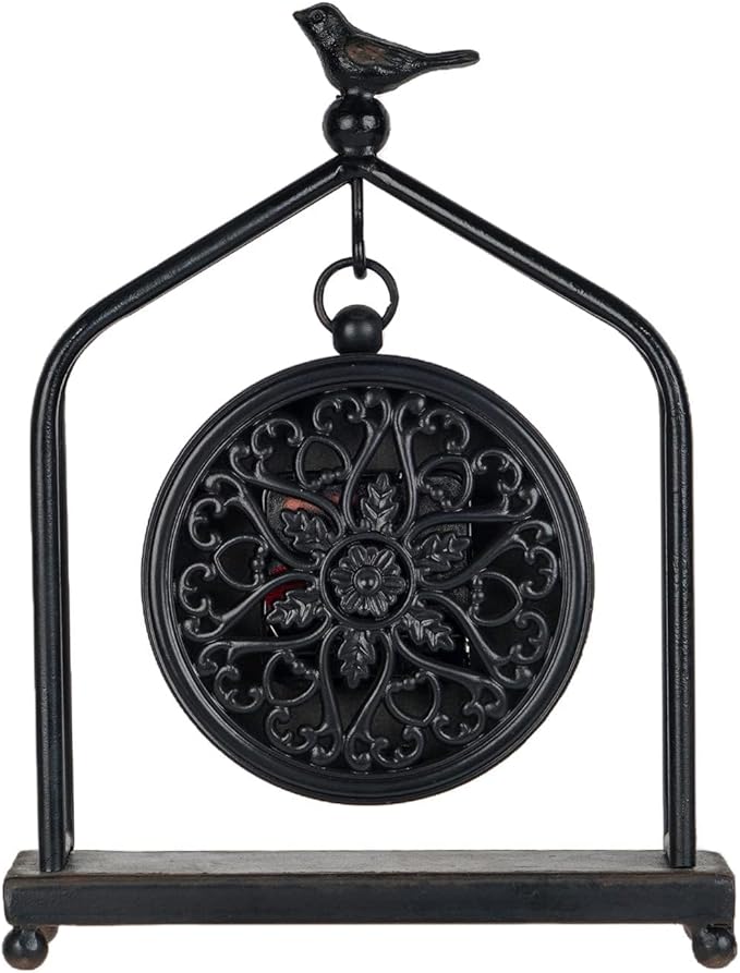 SOFFEE DESIGN 7.5'' x 10'' Mantel Clock Iron Tower Frame, Creative Bird - Image 6