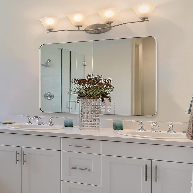 ANDY STAR Brushed Nickel Bathroom Mirror, 24”x40” Rounded Corner Rectangle - Image 8