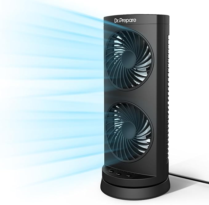 Dr. Prepare Tower Fan Oscillating Fan, Portable Desk Fan by DRPREPARE