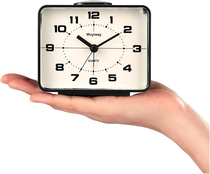 Retro Analog Alarm Clock, Battery Operated, Nightstand, Lighted on Demand and - Image 2