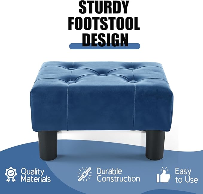 BRIAN & DANY Small Foot Stool, Leather Foot Stools - Image 4