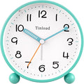 4.5" Antique Retro Analog Alarm Clock, Small Silent Battery Operated Clock by Tinload
