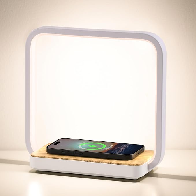 WILIT Bedside Lamp with Qi Wireless Charger, A13 Table lamp 3 Step Dimmable by WILIT