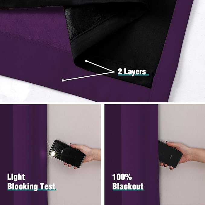 ChrisDowa 100% Blackout Curtains 80 inch Long - Image 4
