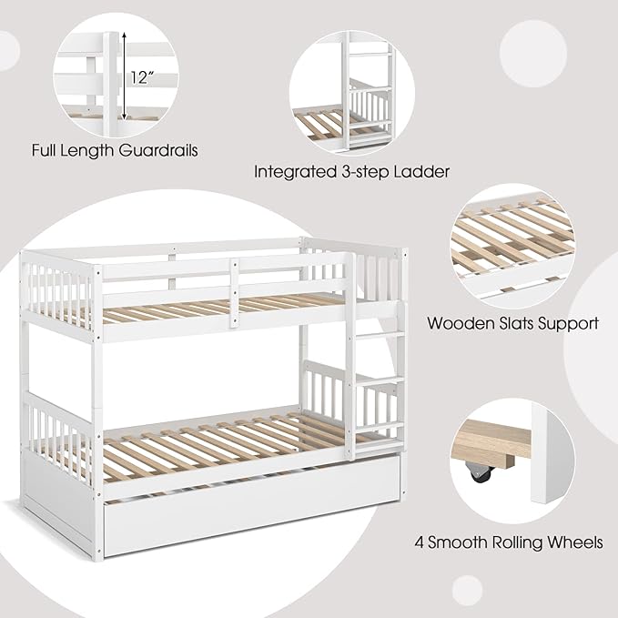 KOMFOTT Wood Twin Over Twin Bunk Bed - Image 5