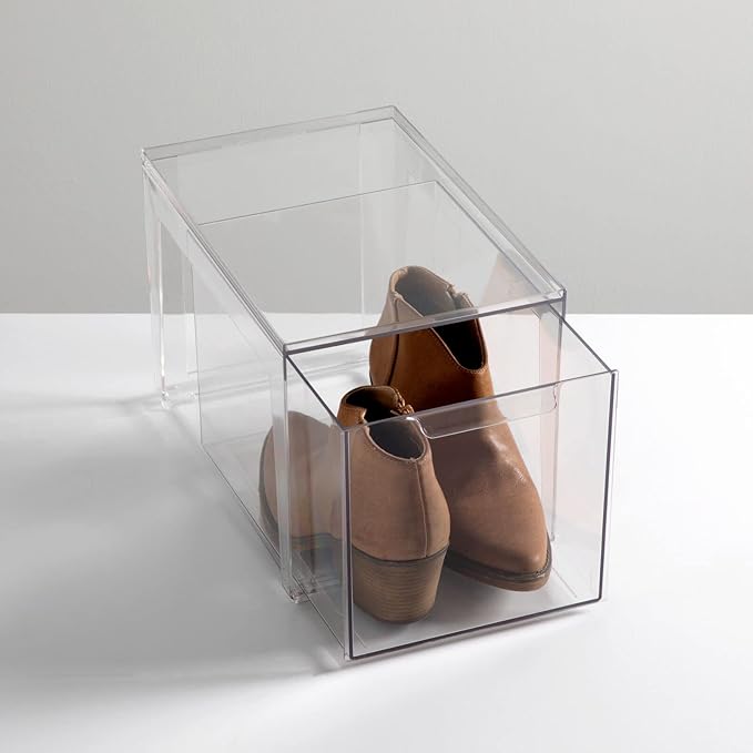 mDesign Plastic Stackable Closet Storage Organizer Bins - Image 6