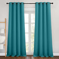 NICETOWN Peacock Teal Blackout Bedroom Curtains 96 inches Long, Grommet Thermal by NICETOWN