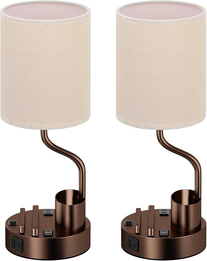 Bedside Table Lamps for Bedroom Set of 2 - Image 8