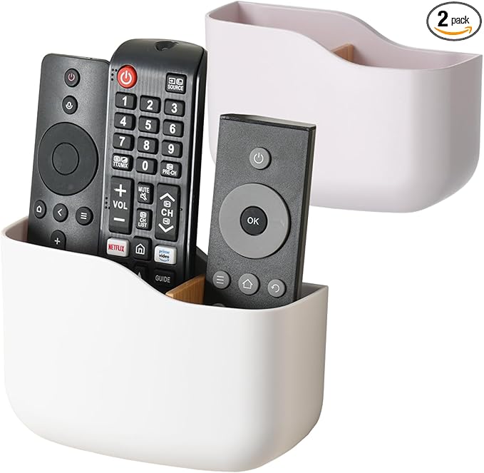 LINFIDITE 2 Pack TV Remote Holder Wall Mount Remote Control Holder by LINFIDITE