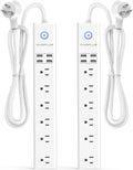 2 Pack Surge Protector Power Strip - 10FT Long Extension Cord by AUOPLUSOFFICIAL