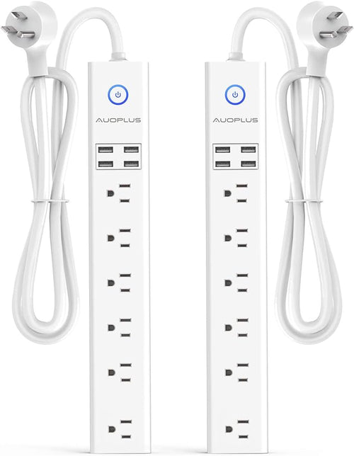 2 Pack Surge Protector Power Strip - 10FT Long Extension Cord by AUOPLUSOFFICIAL