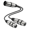 MOSWAG XLR Splitrer 1 Male to 2 Female, 3 Pins Dual XLR Female to Male Y by MOSWAG