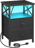 AMHANCIBLE Nightstand with Fast Charging Station, End Table Living Room with by AMHANCIBLE