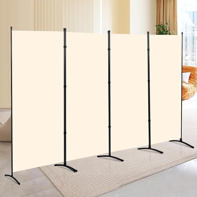 4 Panel Folding Privacy Screens, 6 FT Tall Wall Divider by CHOSENM
