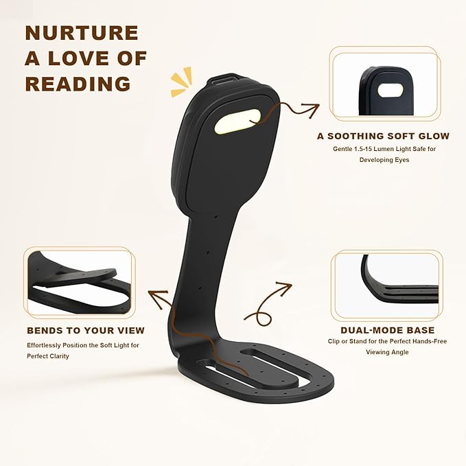 Rechargeable Book Light for Kids at Night – Portable Clip-On LED Light - Image 5