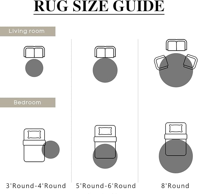 Grey Round Area Rug 6ft Entryway Door Mat Small Circle 6x6 Kitchen Vintage - Image 9