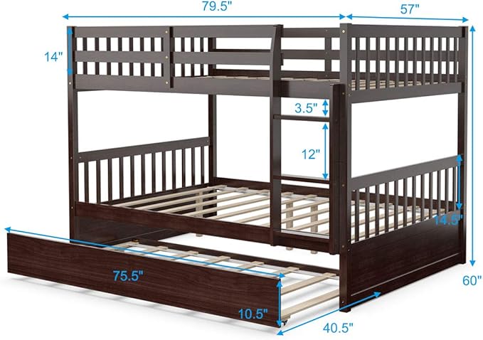 KOMFOTT Wood Full Over Full Bunk Bed - Image 2
