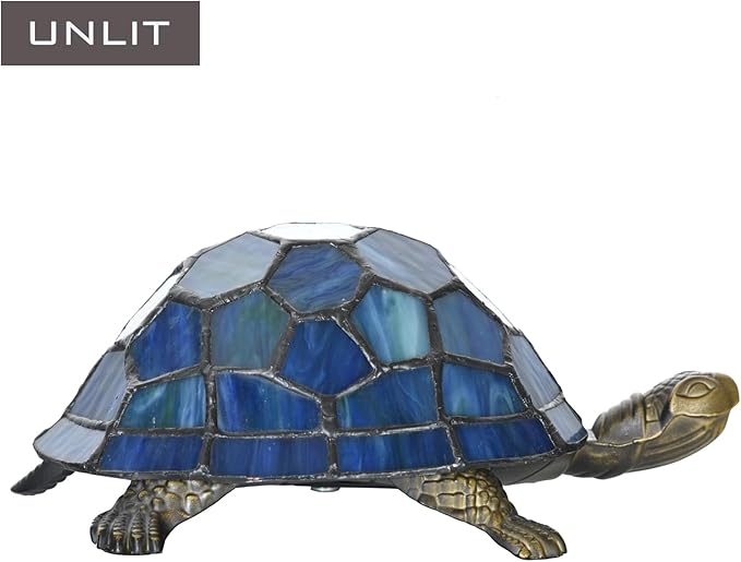 A0020 Turtle Tiffany Style Accent Table Lamp Handmade Stained Glass Animal - Image 5