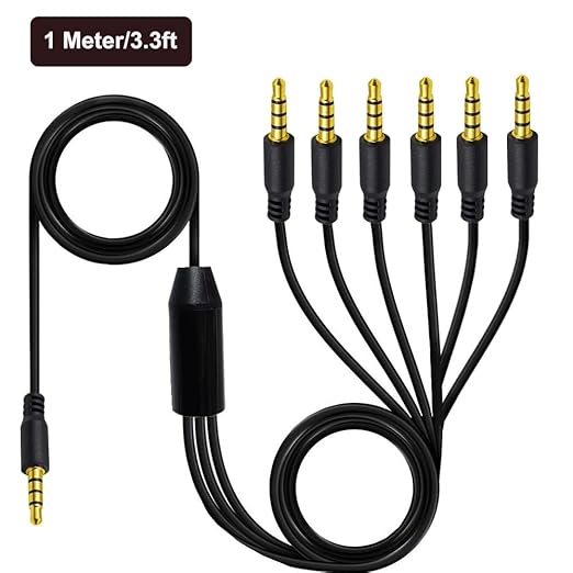 MysRuida 3.3ft 1/8” 3.5mm TRRS Stereo Audio Cable, 1 to 3 Splitter Male Aux Cord - Image 3