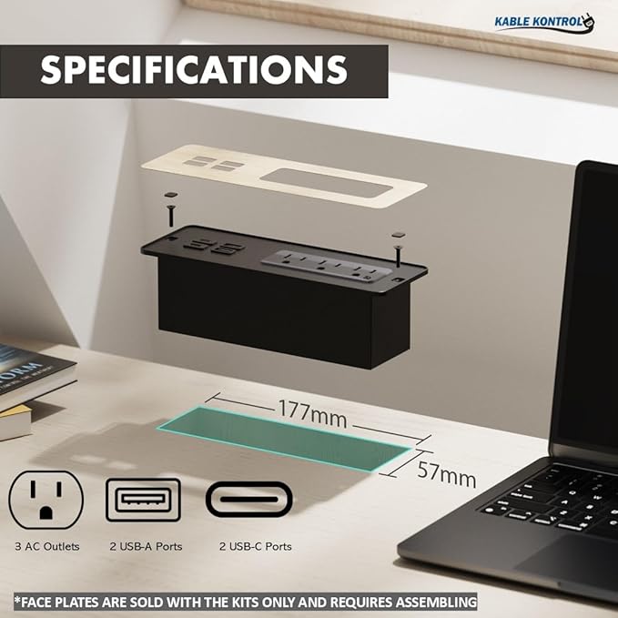 Kable Kontrol Recessed Power Strip - Image 2