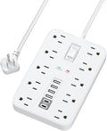 Flat Extension Cord with USB and USBC Ports, 5FT Extension Cord with 10 AC by Unknown