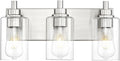 METWET 3-Light Bathroom Light Fixtures, Brushed Nickel Vanity Light by Metwet