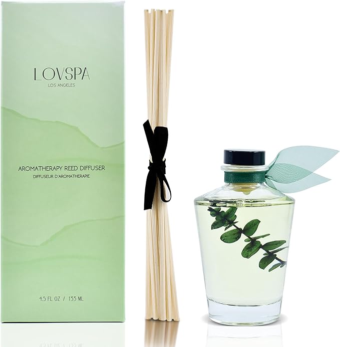 LOVSPA Reed Diffuser Set, Cleanse Eucalytpus Sage Scented Oil Diffuser - Image 2