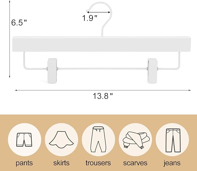 TOPIA HANGER Lotus Wood Pants Hangers, Skirt Short Bridal Trousers Slacks - Image 6