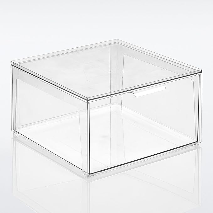 mDesign Plastic Stackable Closet Storage Organizer Bin Containers - Image 4