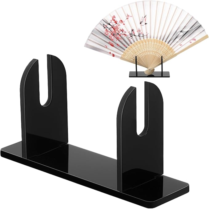 Roowest 2 Pcs Acrylic Fan Display Stand Folding Japanese Chinese Hand Fan Stand by Roowest