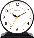 4.5" Antique Retro Analog Alarm Clock, Small Silent Bedside Desk Clock by Tinload