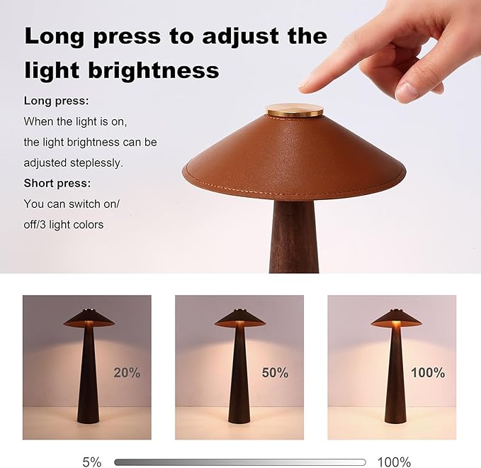 Battery Operated LED Table Lamps, 2000mAh Cordless Desk Lamp - Image 7